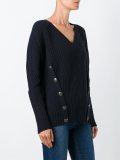 button detail ribbed jumper