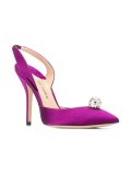 jewel embellished satin pumps