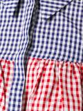 checked ruffled detail shirt