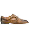 burned effect monk shoes