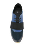elastic detail lace-up sneakers