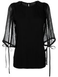ribbon-tie sleeve blouse