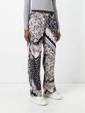 elasticated waistband printed trousers