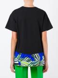 ruffled printed hem T-shirt
