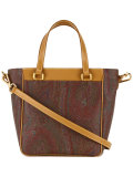 trapeze bodied, paisley patterned shoulder bag