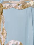 metallic detailing V-neck dress