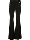flared high-waisted trousers