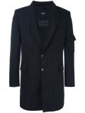 zip detail striped blazer