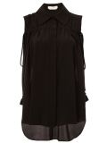 drawstring sleeveless blouse