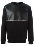 faux leather panel sweatshirt 