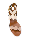 scallop strap sandals