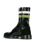 striped lace-up boots
