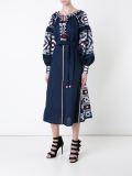 embroidered flared midi dress 