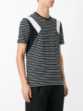 geometric detail striped T-shirt