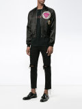 glitter embellished bomber jacket