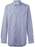 concealed fastening striped shirt