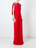 cape embellished evening dress