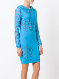 lace panel hoodie dress