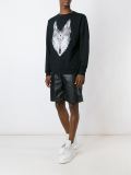 geometric wolf print sweatshirt