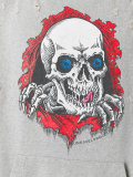 skull print hooded T-shirt 