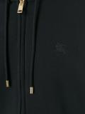 logo embroidered zipped hoodie