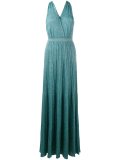 sleeveless lurex evening dress
