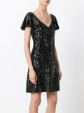 sequin flutter sleeve dress