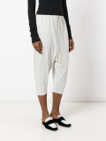 drop-crotch cropped trousers