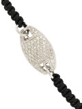 woven bracelet with diamond pendant