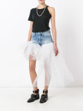 tulle denim shorts 