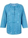 collarless textured jacket