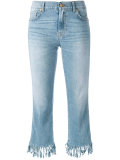 frayed cropped jeans