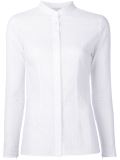 perforated mandarin collar shirt