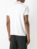 embroidered trim striped polo shirt 