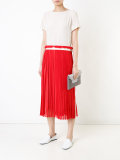 contrast pleated dress 