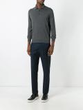 long sleeved knitted polo shirt