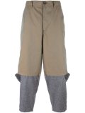 overlay detail straight leg trousers