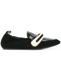 stripe panel ballerina shoes