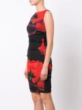 flowers print fitted dress
