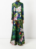 printed wide leg suit 