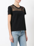 sheer panel T-shirt 
