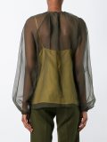 bishop sleeve sheer blouse
