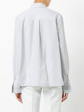 ruffle-trim striped shirt