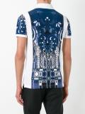 abstract print polo shirt