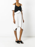 off-shoulder asymmetric dress