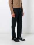 pleat detail straight leg trousers