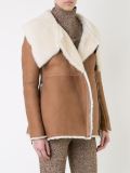 shearling peplum jacket