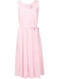 gingham check pleated dress