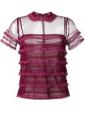 dotted sheer ruffle blouse