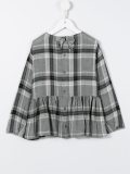 peplum check blouse